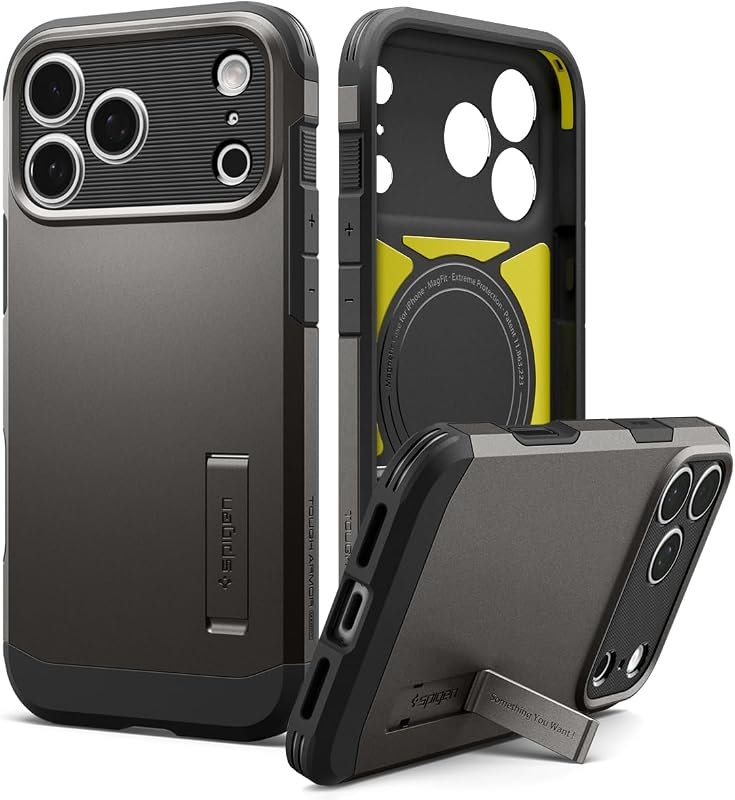 Spigen Tough Armor MagFit for iPhone 17 Pro Case, Gunmetal — rugged case for iphone pro accessories