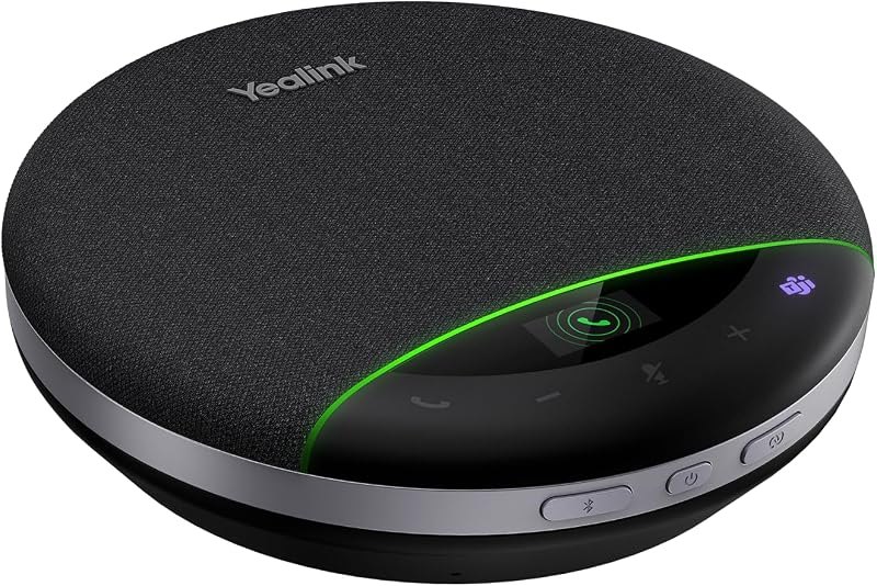 Yealink Bluetooth Speakerphone SP96 Support Daisy-Chain 26H Talk Time Teams Certified 65mm Conference Speaker and 6