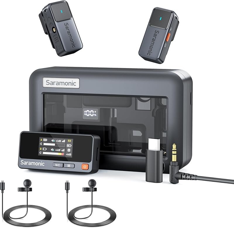 Saramonic Air Wireless Lavalier Microphones for for iPhone/Camera/Android/PC, Ultralight, 48kHz/24-bit,120dB Max SPL