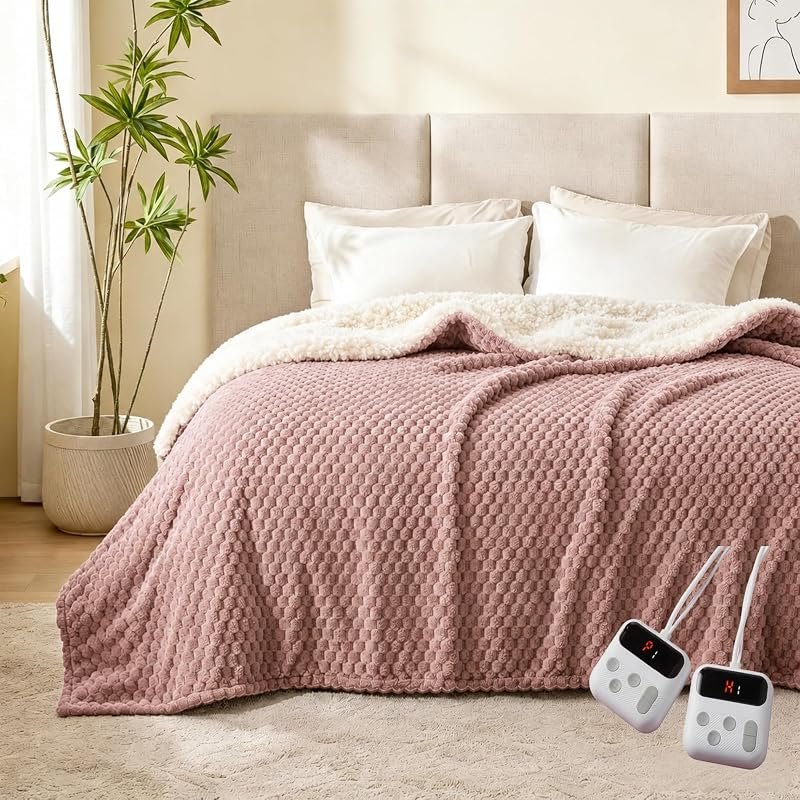 GarveeHome Heated Blanket Electric Blanket King Size 90 in x100 in, w/Dual Control,10 Heating Levels & 10 Hours Auto