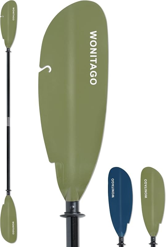 Angler Kayak Paddle, Adjustable Fiberglass Fishing Kayak Oar — kayak paddle leash for kayak life jacket