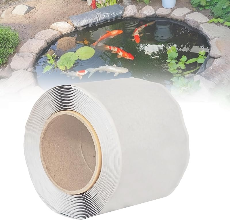 Pond Liner Repair Kit, 4" X 20' Waterproof Pond Liner Seam Tape Thick Double Sided Butyl Sealant for EPDM Outdoor Fish