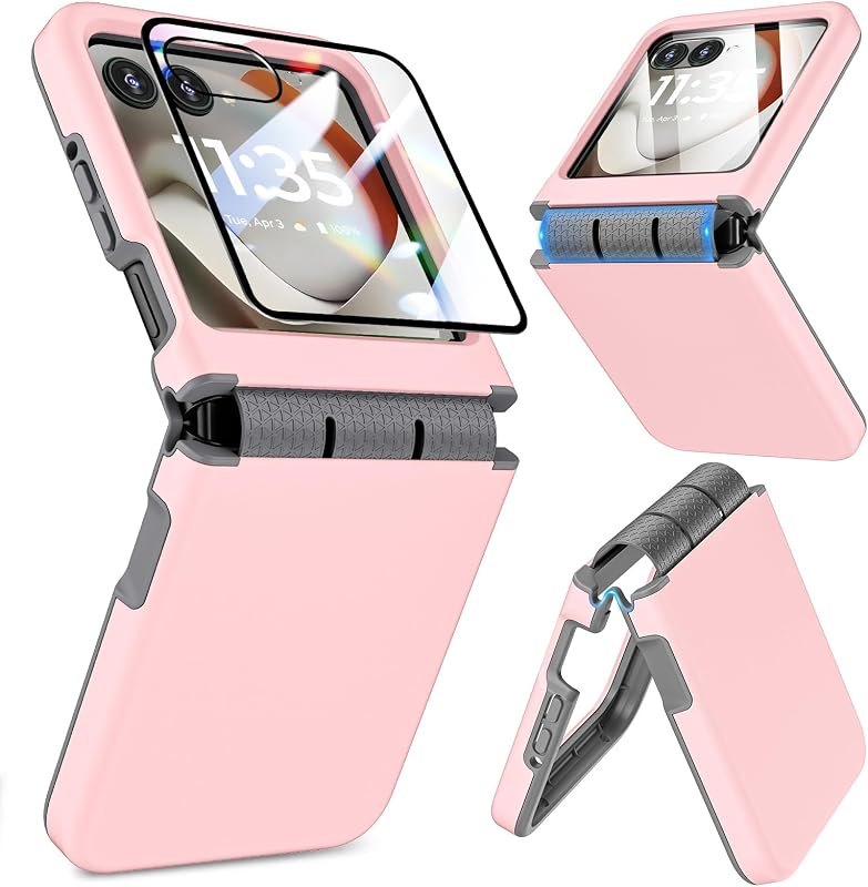 Slim for Motorola Razr 2026/2025/2024 Case with Screen Protector, Pink — rugged case for motorola razr accessories