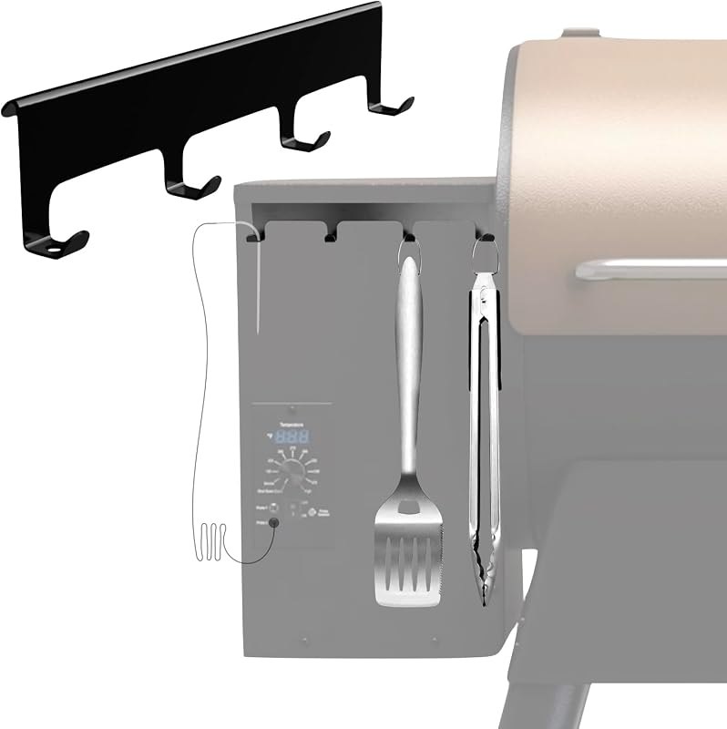 Pellet Smoker Grill Hooks - Hang Utensils and BBQ Accessories - Caddy Organizer - Storage of Spatula Thermometer Meat