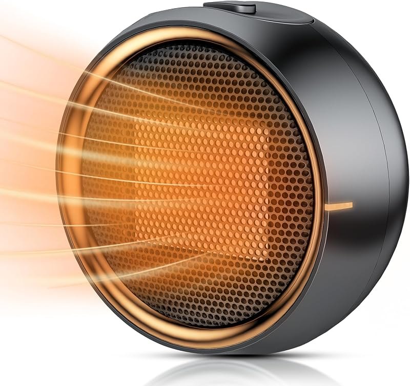 ASNUG Space Heater, Portable Electric 500W PTC Ceramic Heaters for Indoor Use, Efficient Fast Heating, Tip-Over &