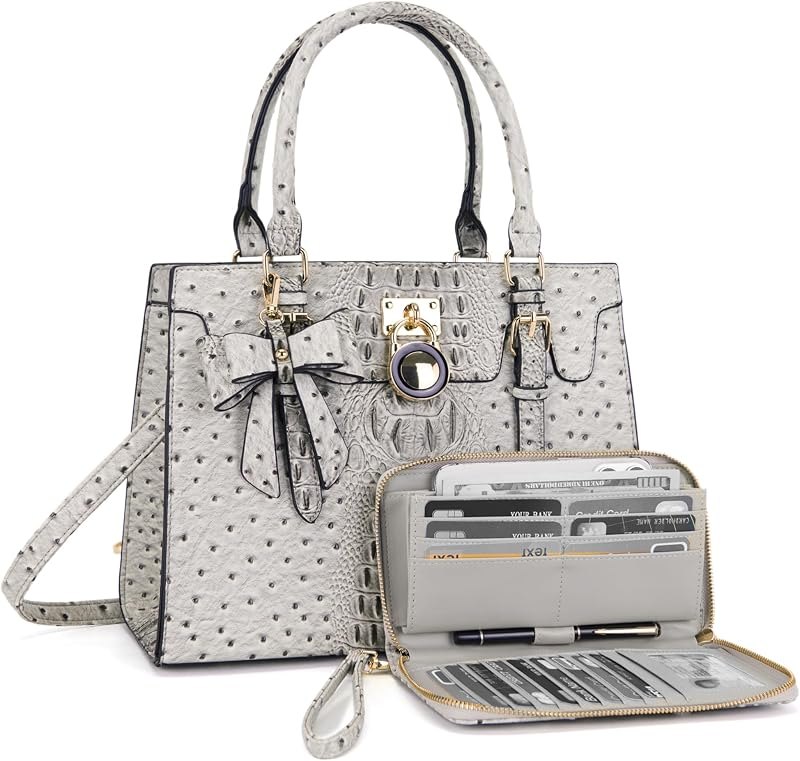 Women High End Satchel Tote Shoulder Handbags Purses Wallet Set — handbags structured tote for handbags structured tote