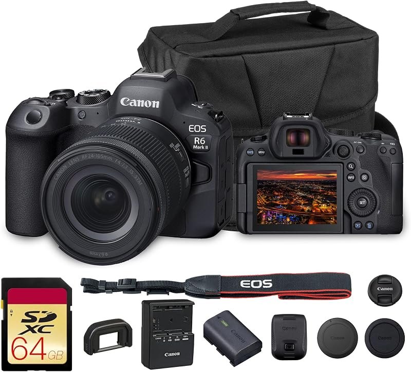 EOS R6 Mark II Mirrorless Camera with 24-105mm Lens Bundle — Canon for beginner mirrorless camera