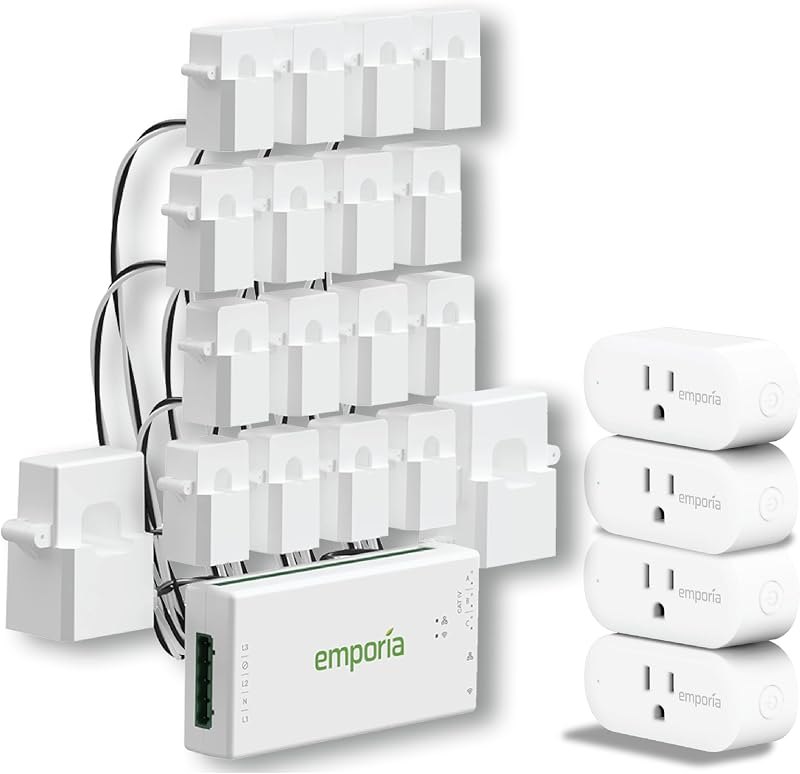 Energy Monitor with 16 Sensors + 4 Smart Plugs Super Bundle - Whole Home Electricity Usage Tracking & Real-Time