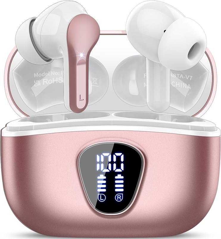 Wireless Earbuds, Bluetooth 5.4 Headphones HiFi Stereo, Bluetooth Earbuds — Earbuds, headphones, and speakers wo for