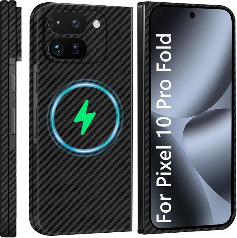 Slim and Thin Carbon Fiber Case Compatible with Google Pixel 10 Pro Fold, 1500D Aramid Fiber Cover Compatible with