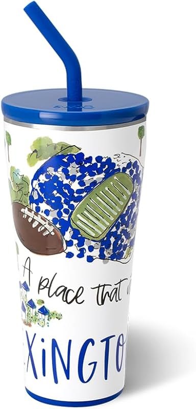 Swig Life 32oz Insulated Straw Tumbler with Lid, Saturdays In Lexington — best tumbler with straw for tumbler straw