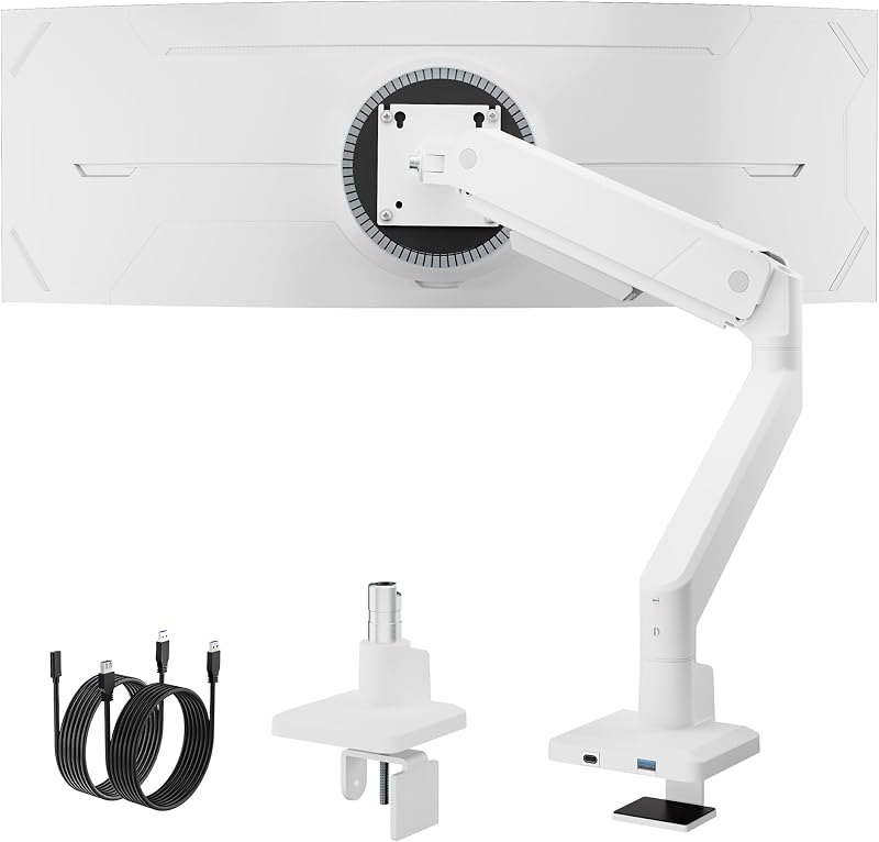 monTEK Single Monitor Arm for Max 45 Inch Ultrawide Screens, Holds 35 Lbs
