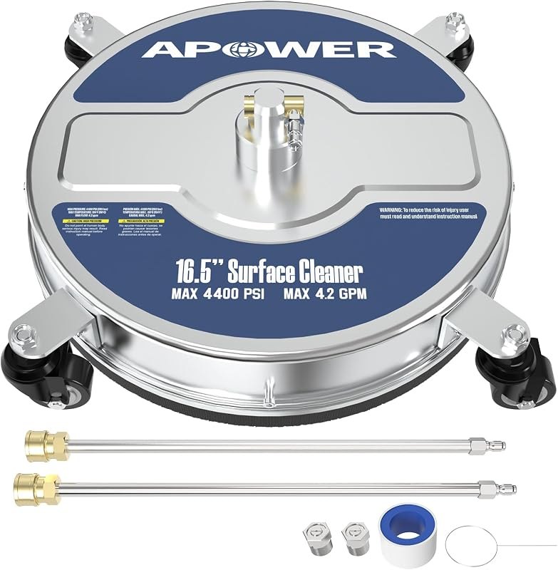 16.5" Pressure Washer Surface Cleaner Attachment with 4 Wheels — pressure surface cleaner for pressure surface cleaner