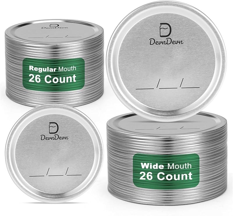 52 pcs Canning Lids, Regular & Wide Mouth Mason Jar Lids Set, Canning Jar Lids for Ball & Kerr, Redefining Leak-Proof