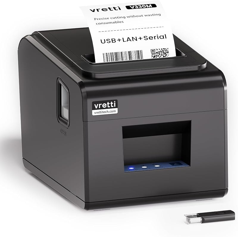 vretti Thermal Receipt Printer, 3 1/8" 80mm Direct Thermal Printers — best printers wall mount for printers wall mount