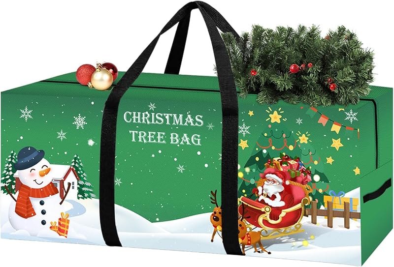 Christmas Tree Storage Bag 7.5 Ft Large Christmas Tree Bag with Reinforced Handles & Dual Zippers Wide Opening, Heavy