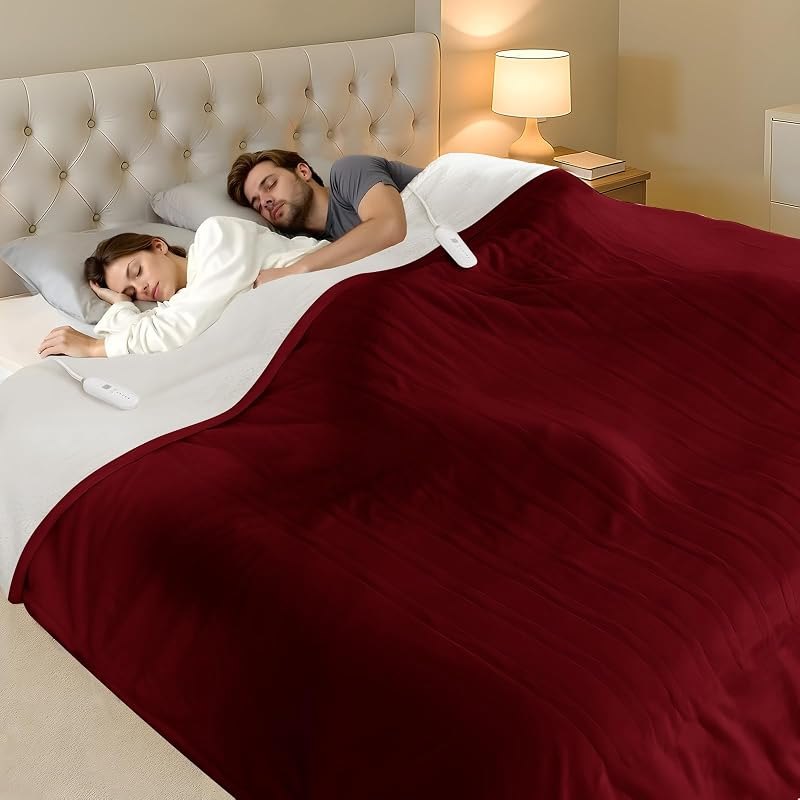 Queen Size Electric Blanket for Bed - Dual Control Heated Blanket — electric blanket controller amazon for electric