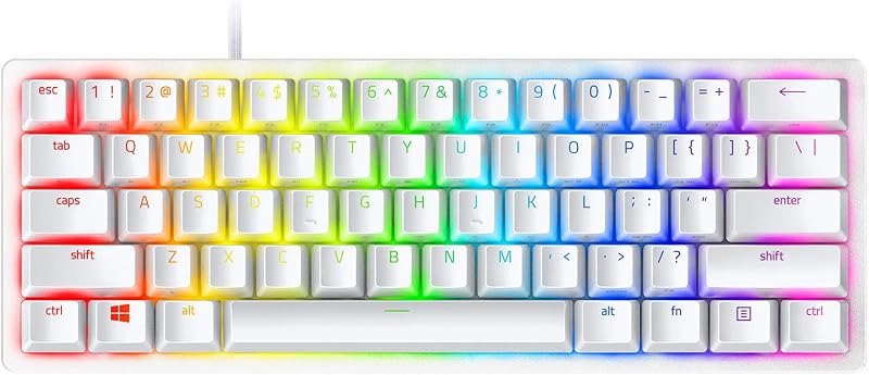 Razer Huntsman Mini 60% Gaming Keyboard: Clicky Optical Switches - Aluminum Top Frame - Chroma RGB Lighting - PBT