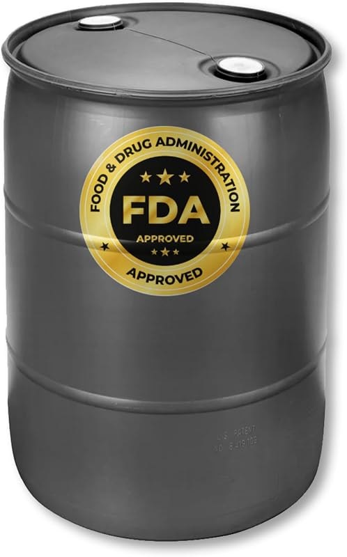 55 Gallon Water Storage Barrel, BPA Free, Emergency Water Supply - Eco Friendly - Made in USA (BLACK) — water storage