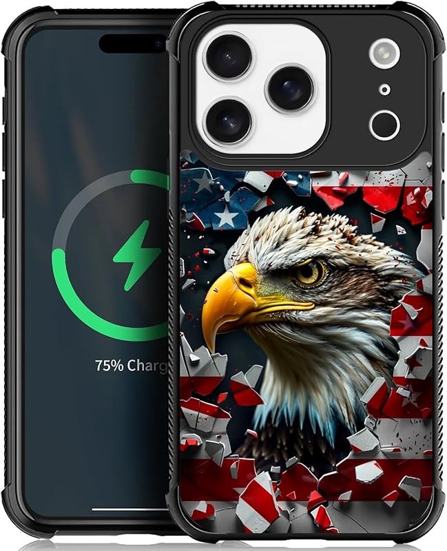 Compatible with iPhone 17 Pro Magnetic Charge Case Shockproof Protective for Man Women Non-Slip for iPhone 17 Pro