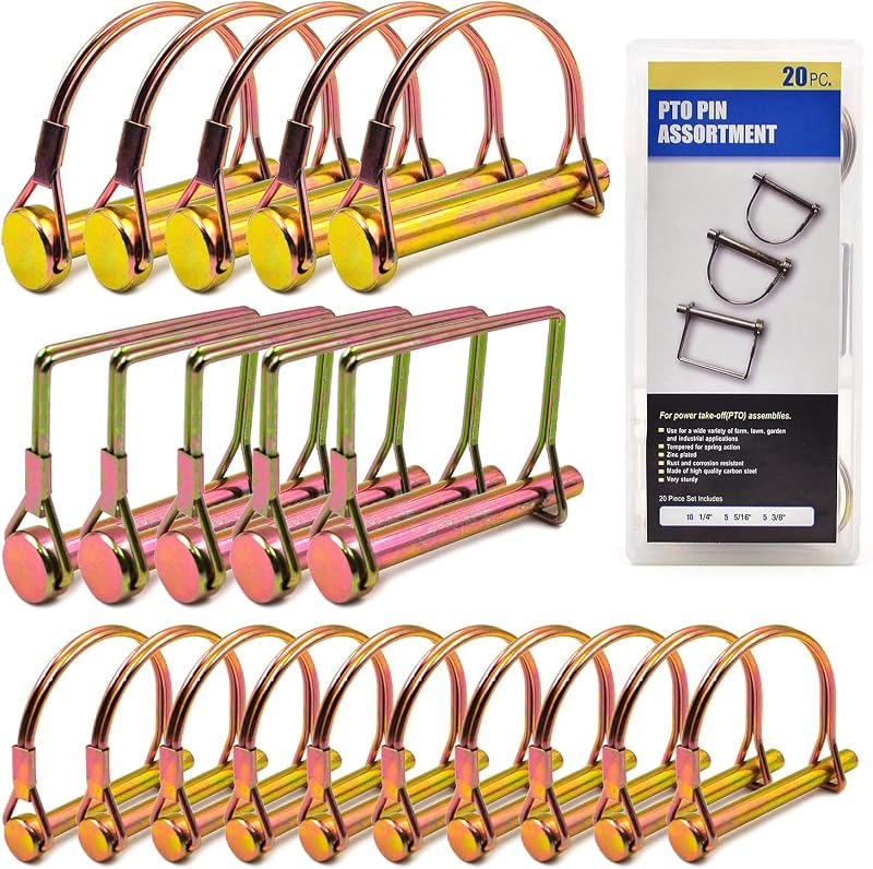 20 PCS PTO Pin Assortment, Linch Pins, Tractor Pins and Clips — Hitch pins, PTO, fence, and tractor for hitch pins pto