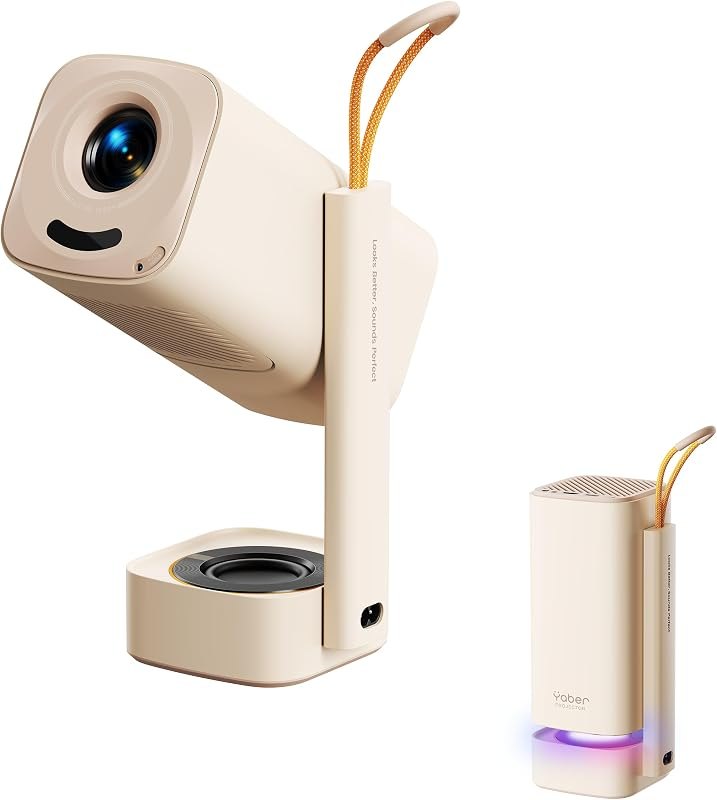 Yaber T1 Pro2 Mini Projector with WiFi and Bluetooth, Dolby Audio & Turbo Sonic Bass, Auto Focus & Keystone, Native