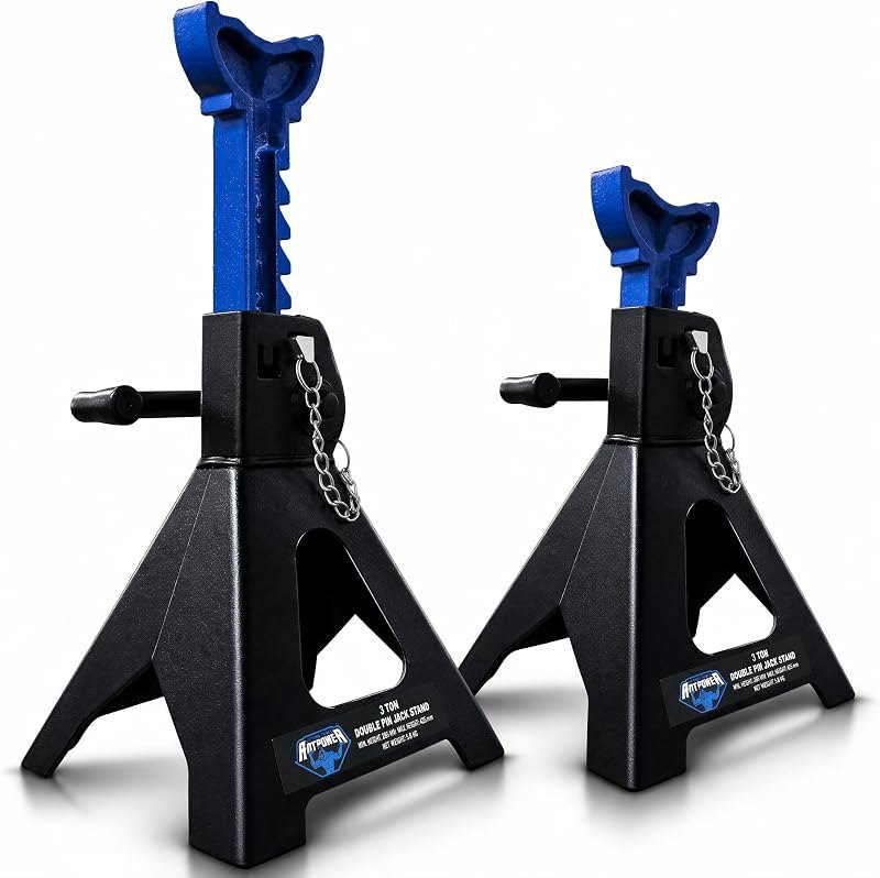 ANTPOWER Car Jack Stands 3 Ton (6,600 lbs) with Double Locking Heavy Duty 11.2"-16.8" Adjustable for Lifting SUV