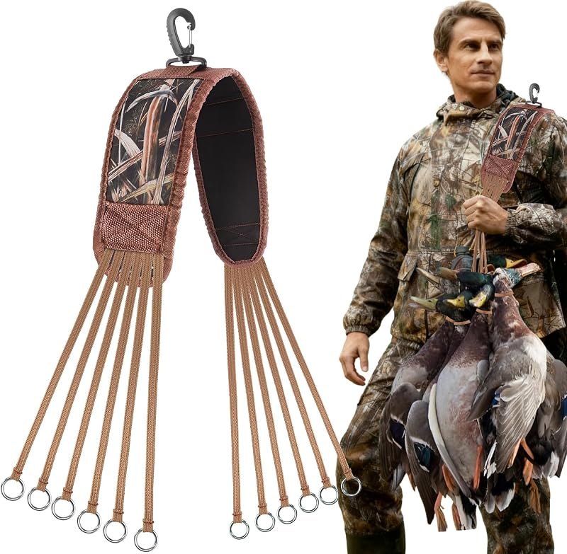 CHERAINTI Duck Lanyard Game Carrier - 12 Slip Rings Nylon Duck Strap with Neoprene Pad, Heavy-Duty Waterfowl Tote