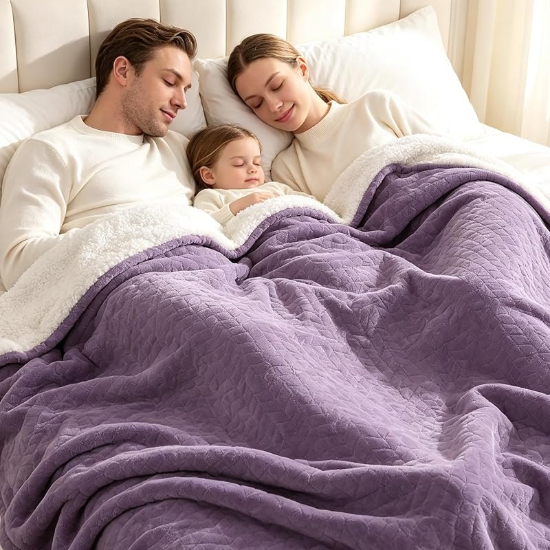 King Heated Blanket King Electric Blanket with Dual Controls, Lavender