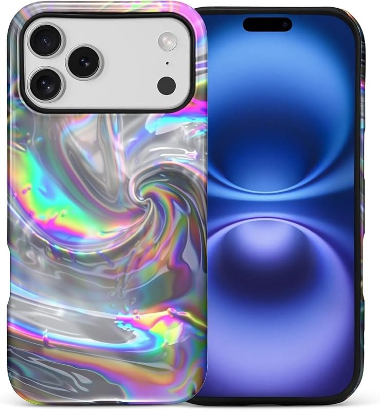 Case for iPhone 17 Pro Max,Anti Drop Scratch Frosted Protective Cover Case for Women Girl-Luminous Color Patterm —