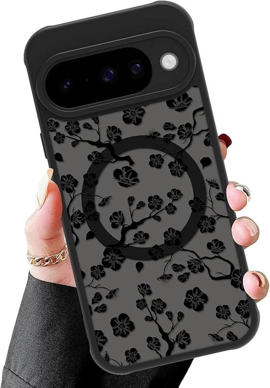 MZELQ Magnetic for Google Pixel 10 Case, Flower Floral Matte — rugged case for google pixel accessories