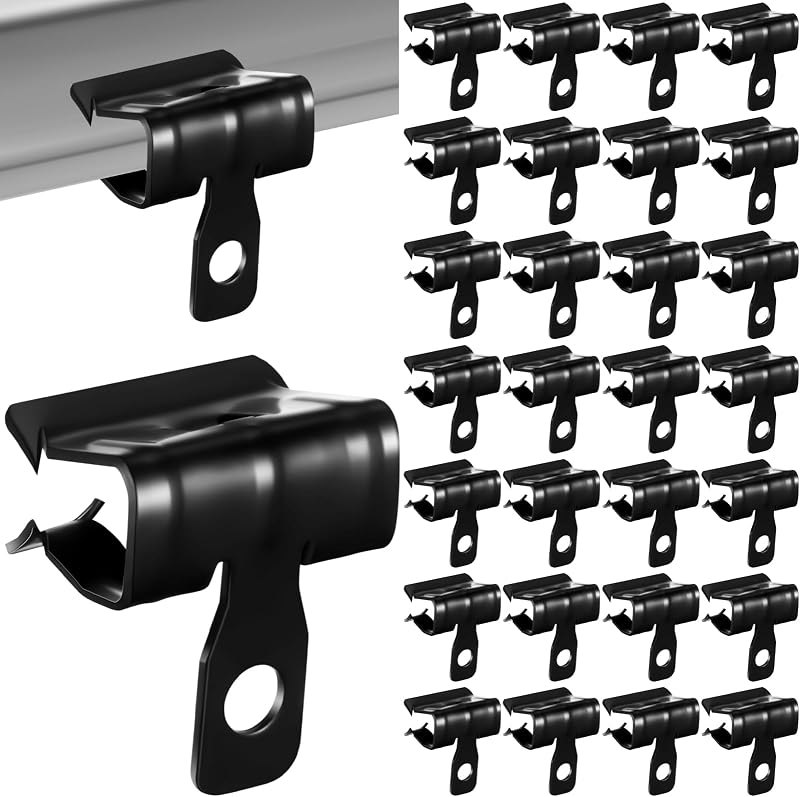 Hicarer 50 Pcs Hammer-On Flange Beam Clamp, 5/16-1/2 Inch, Black — Helmets, hammers, and ground clamps. for helmets