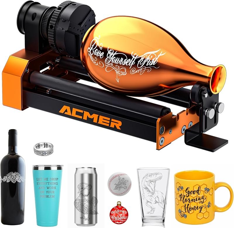 ACMER M4 Laser Rotary Roller for P3, P1 & Most Laser Engravers — laser rotary attachment for laser rotary attachment
