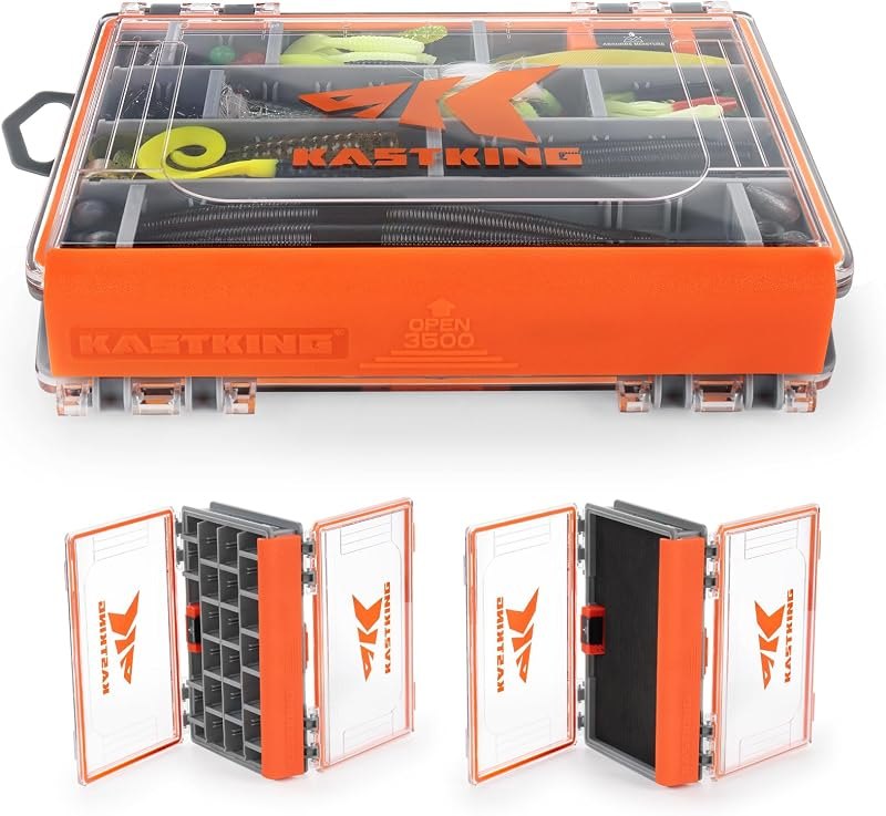 KastKing HyperSeal 3500 Double-Sided Waterproof Fishing Tackle Box, 1 Pack — Tackle that does not rust in the tra for