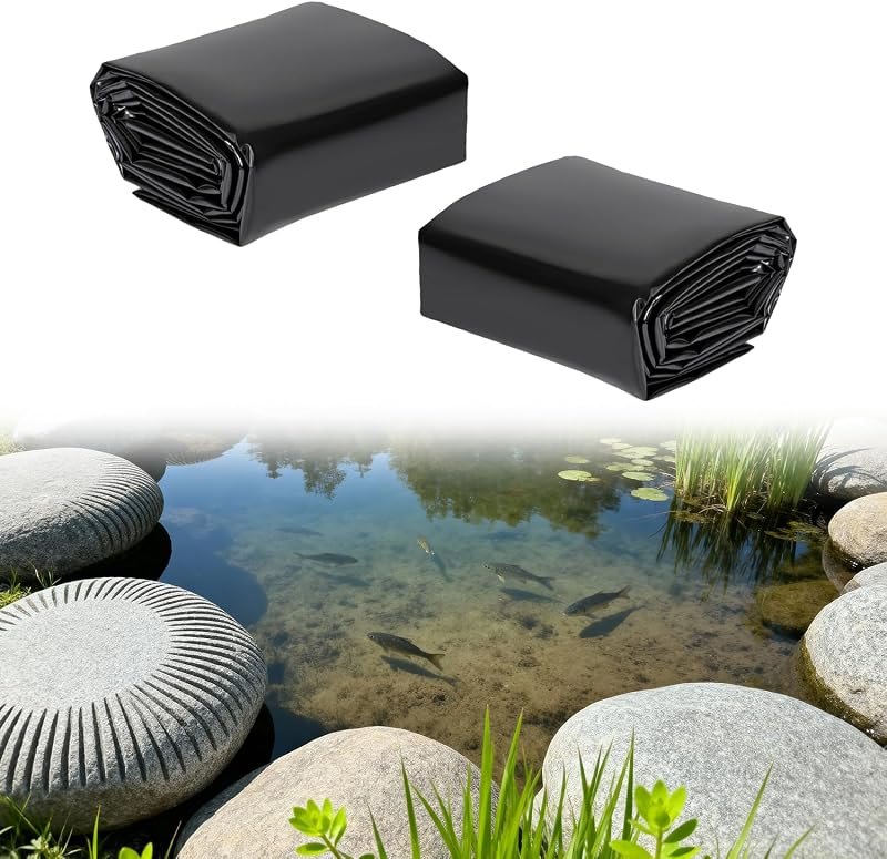 2 Pcs Black Pond Liners, 20 Mil HDPE Fish Koi Pond Liner, 4x7 FT — Liners, leak seal, pumps, and pond g for liners