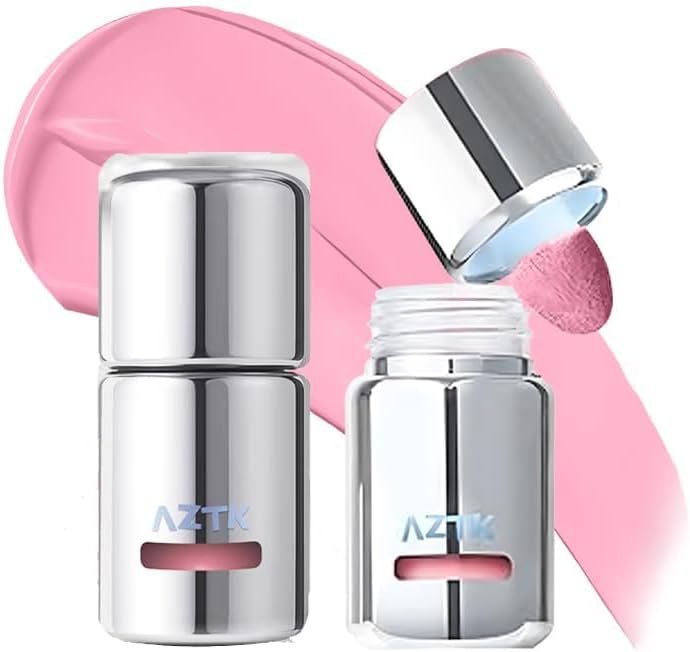 Aztk Liquid Blush, Jelly Color Liquids Blushes with Sponge Head, Matte Nude Makeup Blusher Cream, Lasting