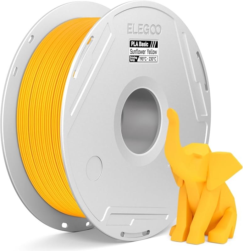 ELEGOO PLA Basic 3D Printer Filament 1.75mm Sunflower Yellow 1KG