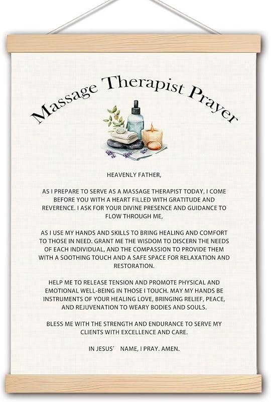 pouep Massage Therapistr Prayer Wooden Poster Hanger Frame 12.5x17 Inch,Appreciation Gift For Massage
