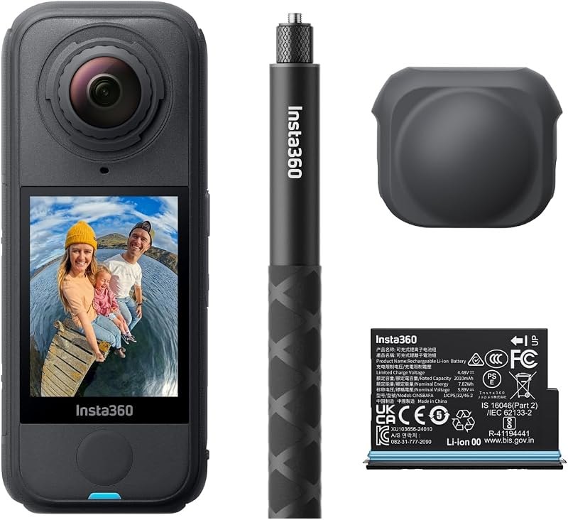 Insta360 X4 Air Starter Bundle - Lightweight 165g 8K 360 Camera, Invisible Selfie Stick, Replaceable Lenses, Shoot