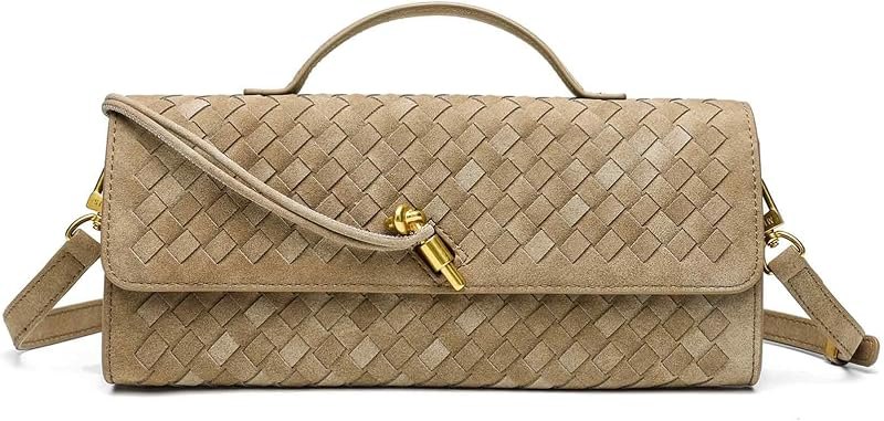 Trendy Woven Evening Clutch Purses Suede bag Women Underarm Shoulder Handbag Vintage Satchels Crossbody Purse — best