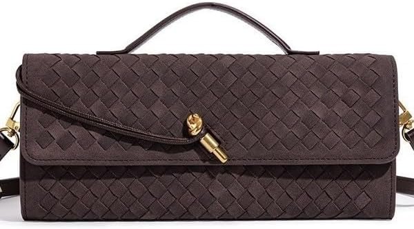Trendy Woven Evening Clutch Purses Suede bag Women Underarm Shoulder Handbag Vintage Satchels Crossbody Purse —