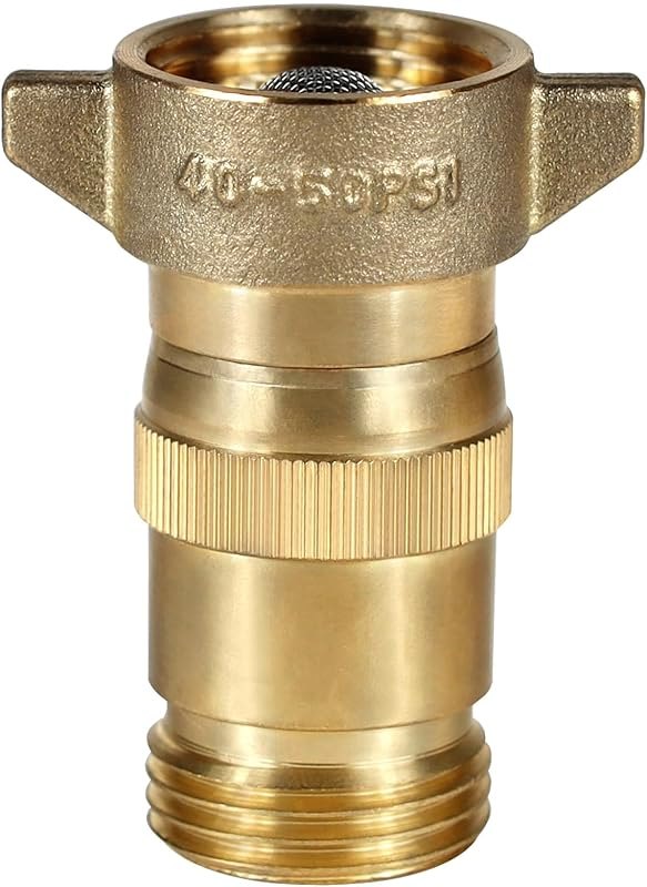 wassermann Brass RV Water Pressure Regulator with Filter Screen,3/4"-11.5 NH 40-50 PSI for Protects RV, Camper