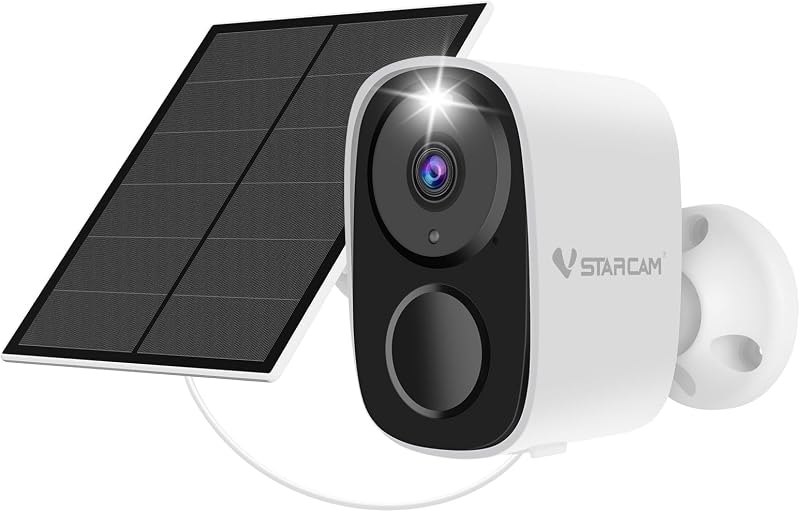 VSTARCAM 2K Solar Security Camera Wireless Outdoor, Free Cloud Storage, WiFi 6 2.4/5G Dual Band, Battery Powered Solar