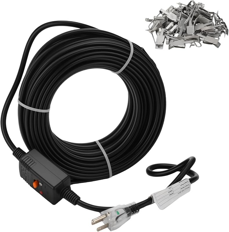 60 ft 5 W/ft Roof & Gutter Snow Melting Cable — ice dam roof cable for roof snow rake