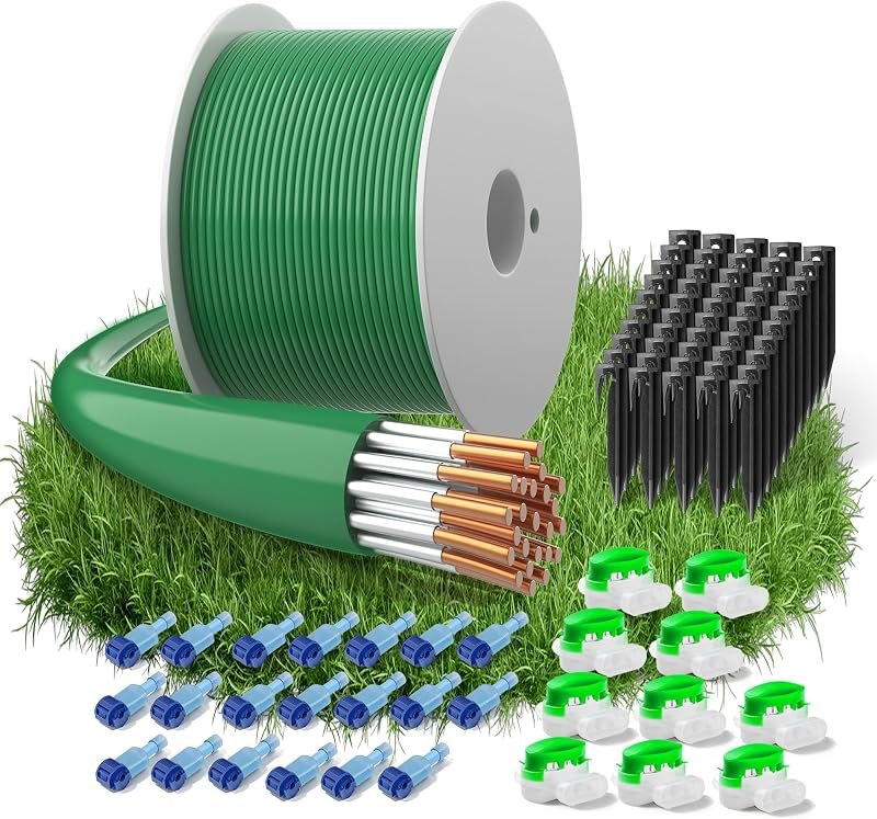 200m/656ft Boundary Cable + 50 Pegs + 10 Cable Connectors + 20 Sets of Connection Terminal for Robot Mower, Universal
