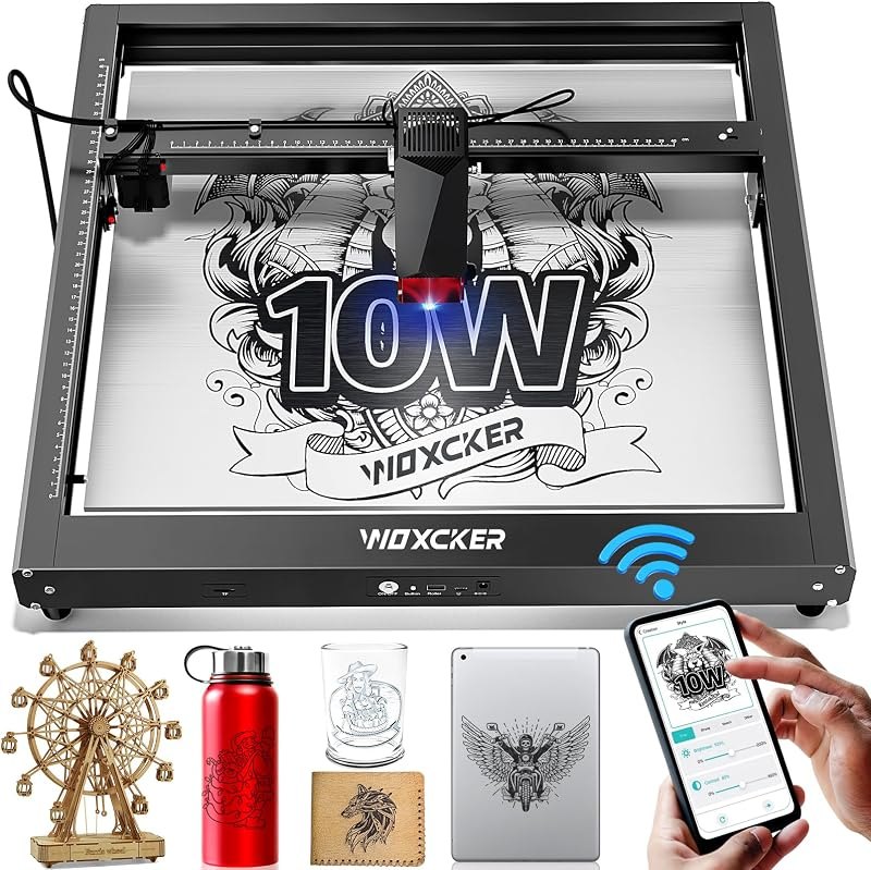 Laser Cutting and Engraving Machine, JL7 10W Laser Engraver, APP Supported, 0.01mm High Accuracy High Speed 400 *