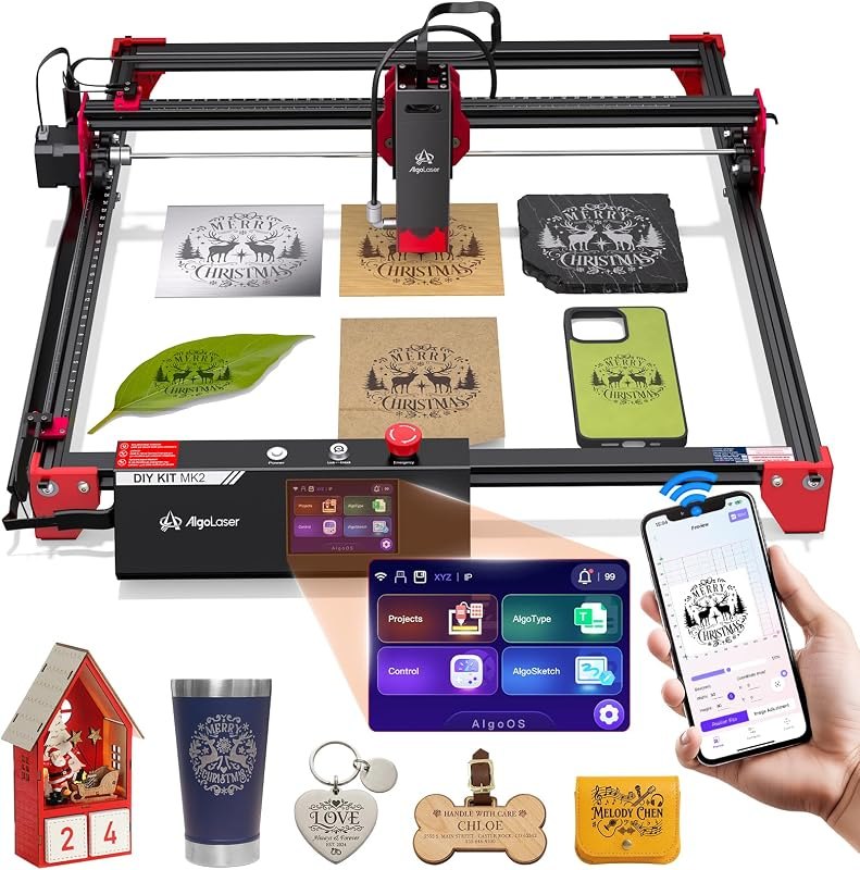 AlgoLaser 10W Laser Engraver Machine with 3.5" Smart Touchscreen & AlgoOS — Laser cutters and engravers, without for