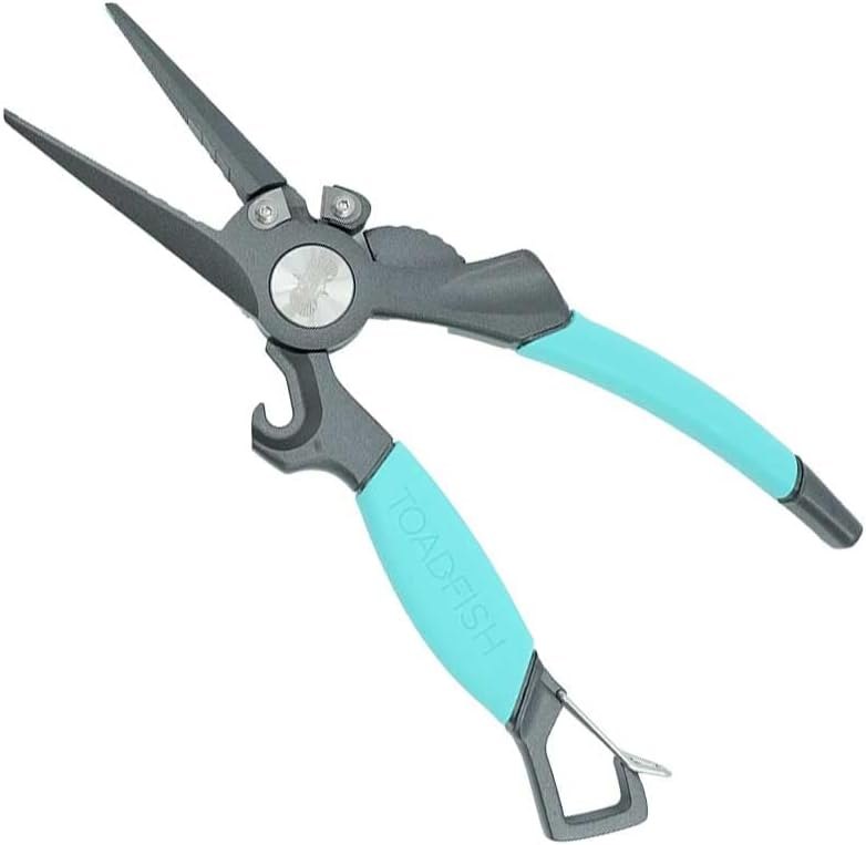 Toadfish Fishing Pliers 8 in, Titanium Coated Saltwater Hook Remover — fishing pliers titanium for fishing pliers