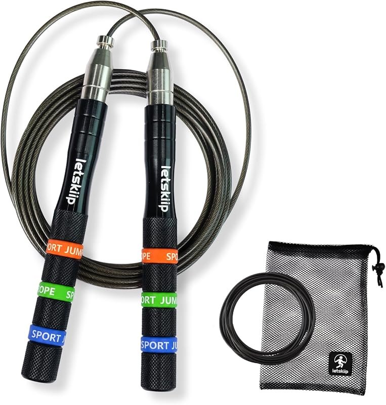 Adjustable Speed Jump Rope for Fitness, Non-Slip & 2 Cable — self locking jump rope for weighted jump rope
