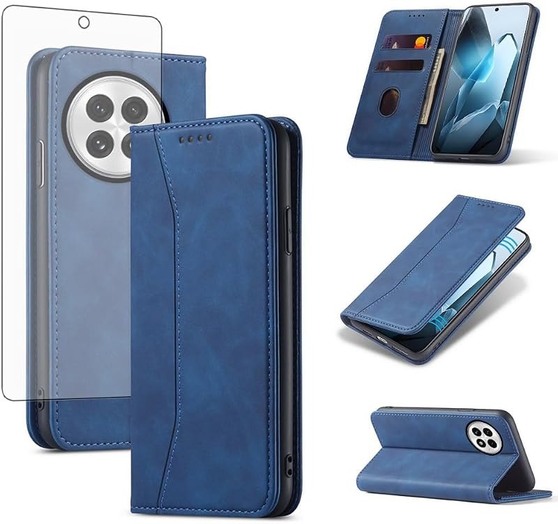 Asuwish Flip Wallet Phone Case for OnePlus 13 5G with Tempered Glass Screen Protector Magnetic Closure Folio Cover